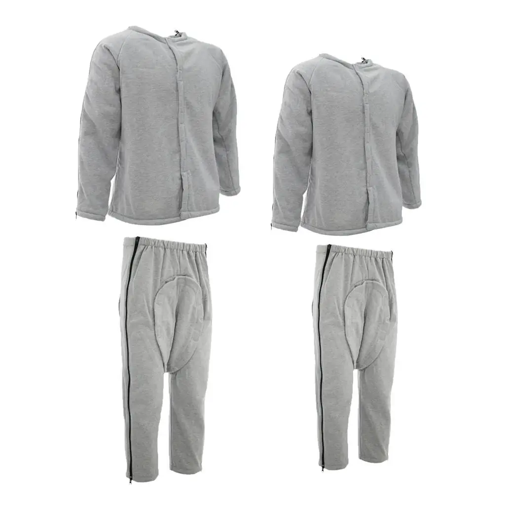 

Cotton Patient Pajamas with Zipper Design Nursing Tops Pants Sleepwear for Hospital Fracture Patients Elder Care