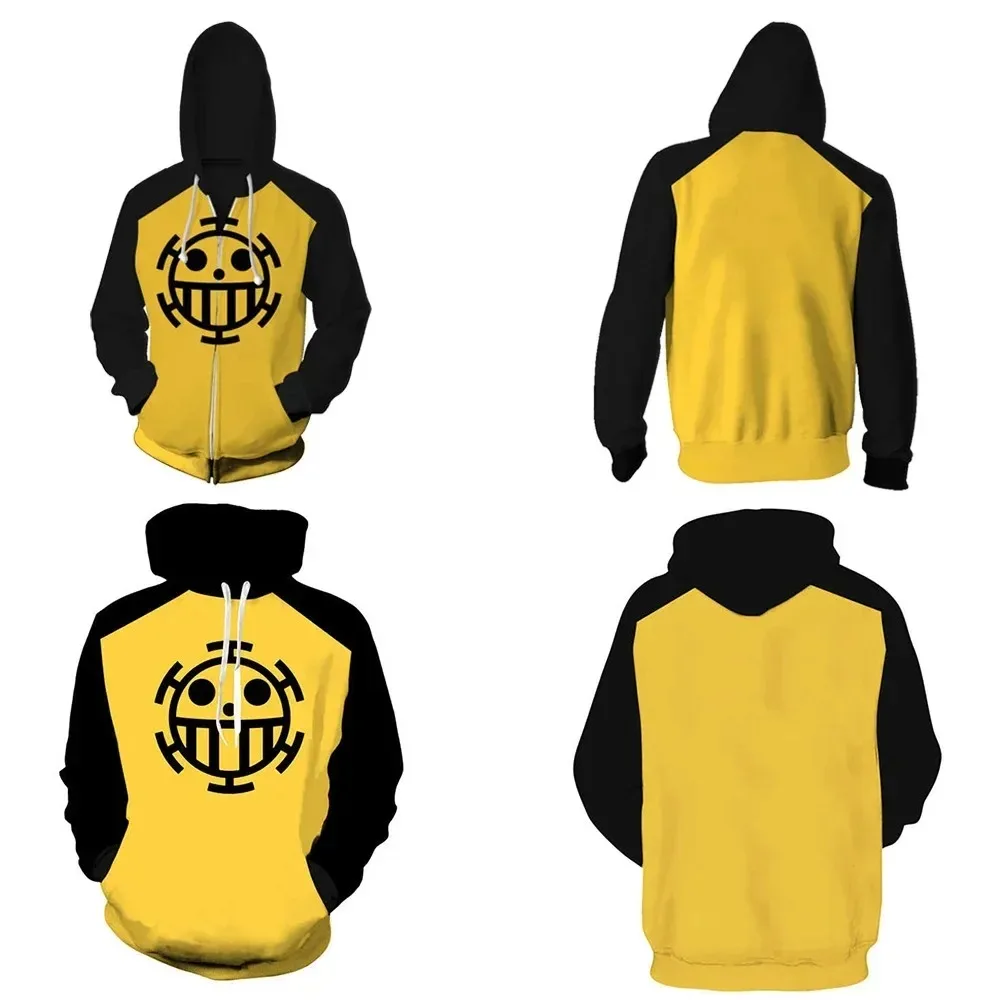 Anime Pirate King Trafalgar Law Cosplay Sudadera con capucha disfraz capucha Tops adulto sudadera pulóver Unisex estampado 3D estilo Collar
