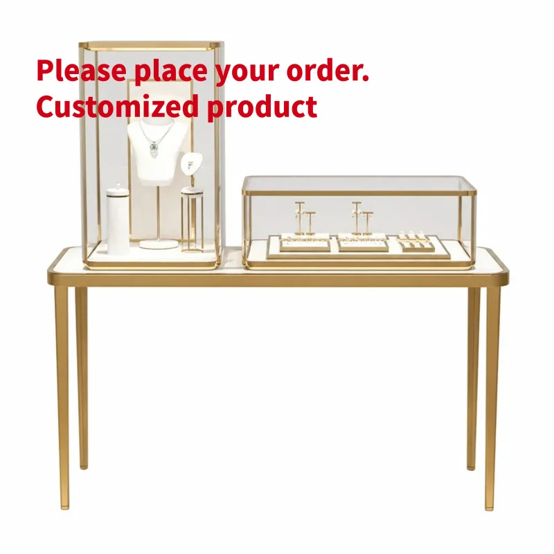 custom.Custom Glass Jewelry Showcase LED Lighting Jewelry Display Cabinet Eco Friendly Store Fixture Boutique Exhibition Mal