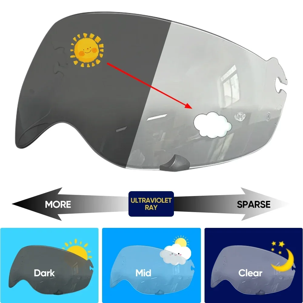 Фотохромные линзы для мотоциклетного шлема, автоматически темрязи и очищает козырек для шлема для TVD LAZER Marushin Rally