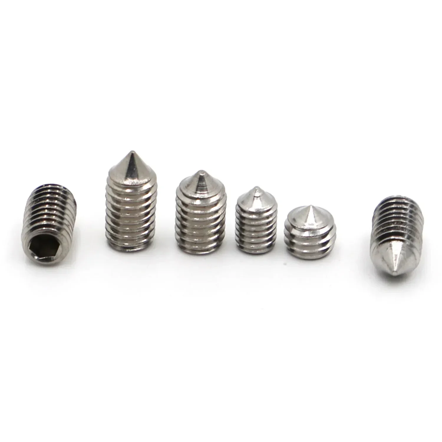 DIN914 Hex Hexagon Socket Allen Tapered End Cone Point Set Screw Grub Bolt M2 M2.5 M3 M4M5M6M8 M10 M12 A2-70 304 Stainless Steel