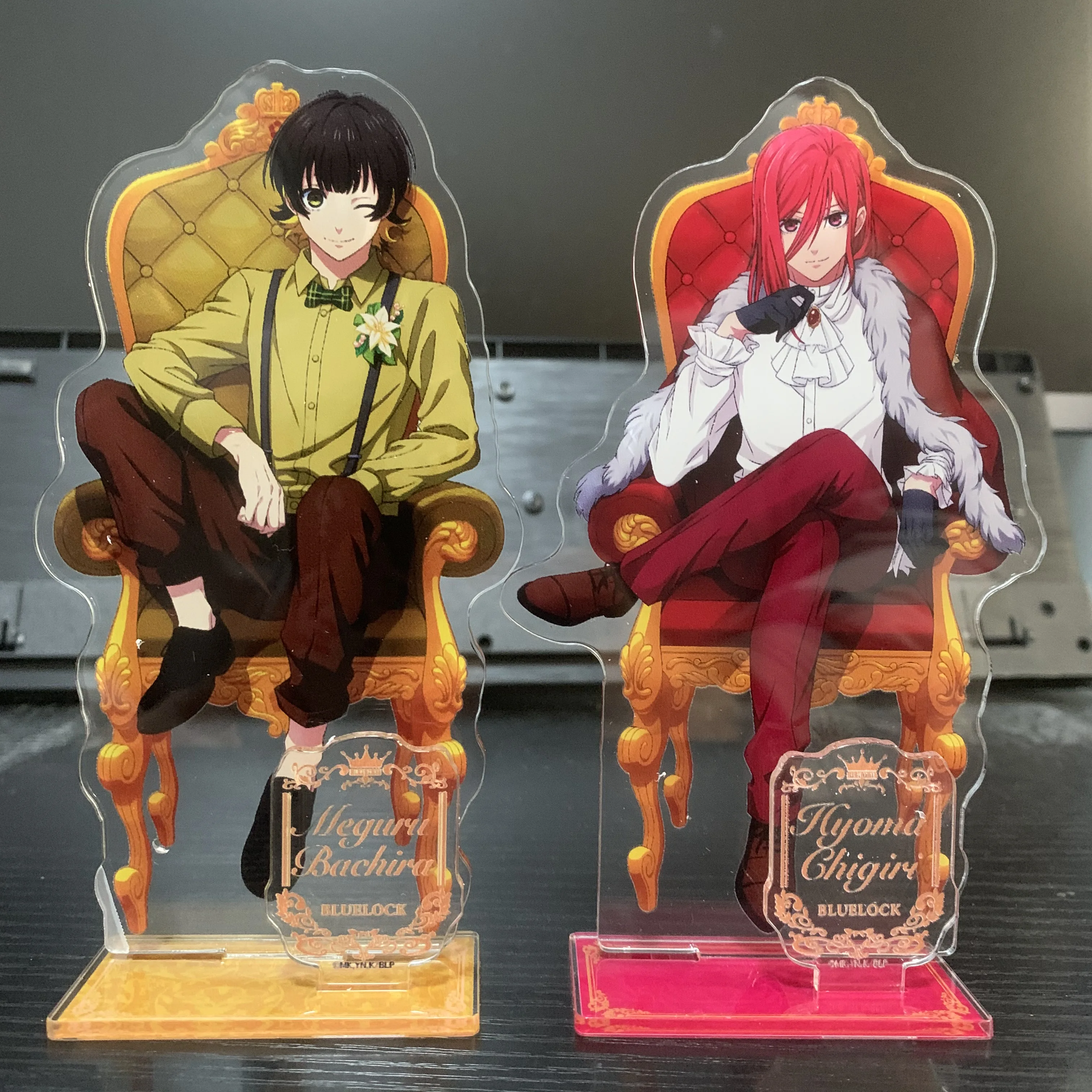 Hot Anime BLUE LOCK Figures Bachira Meguru Chigiri Hyoma Cosplay Throne Acrylic Stand Model Plate Desk Decor Standing Sign