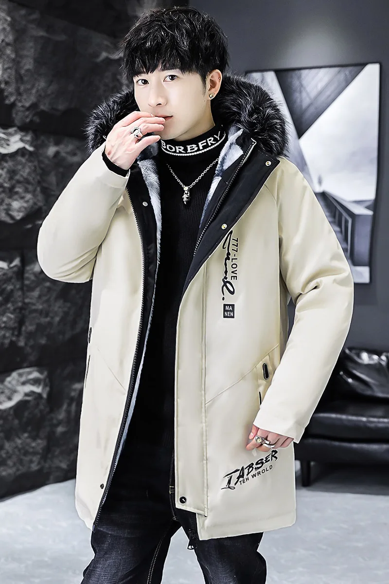 Inverno masculino com capuz algodão-acolchoado jaquetas 2026 outono à prova de vento engrossar parkas forro de lã casacos quentes de médio longo