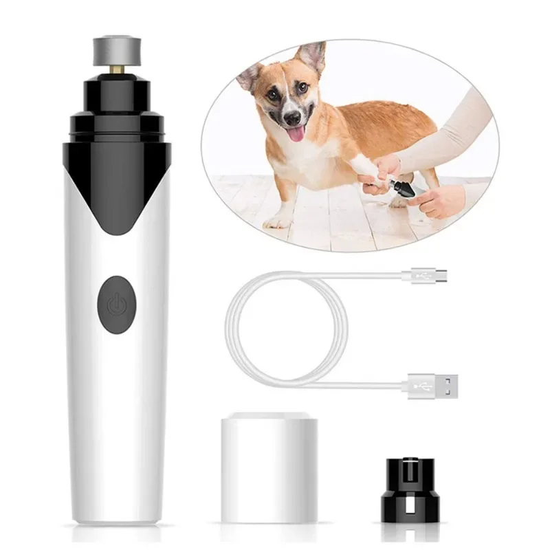 Pet Nail Grinder Professional Electric Rechargeable Trimmer Plastic Charge Lamb Sustainable Support 3 Hour 5 Pieces pet products