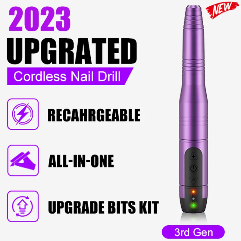 Electric Nail Sander Cordless Nail Drill Machine Rechargeable Fingernail Polisher for Manicure,pedicure,Removing Dead Skin Tools