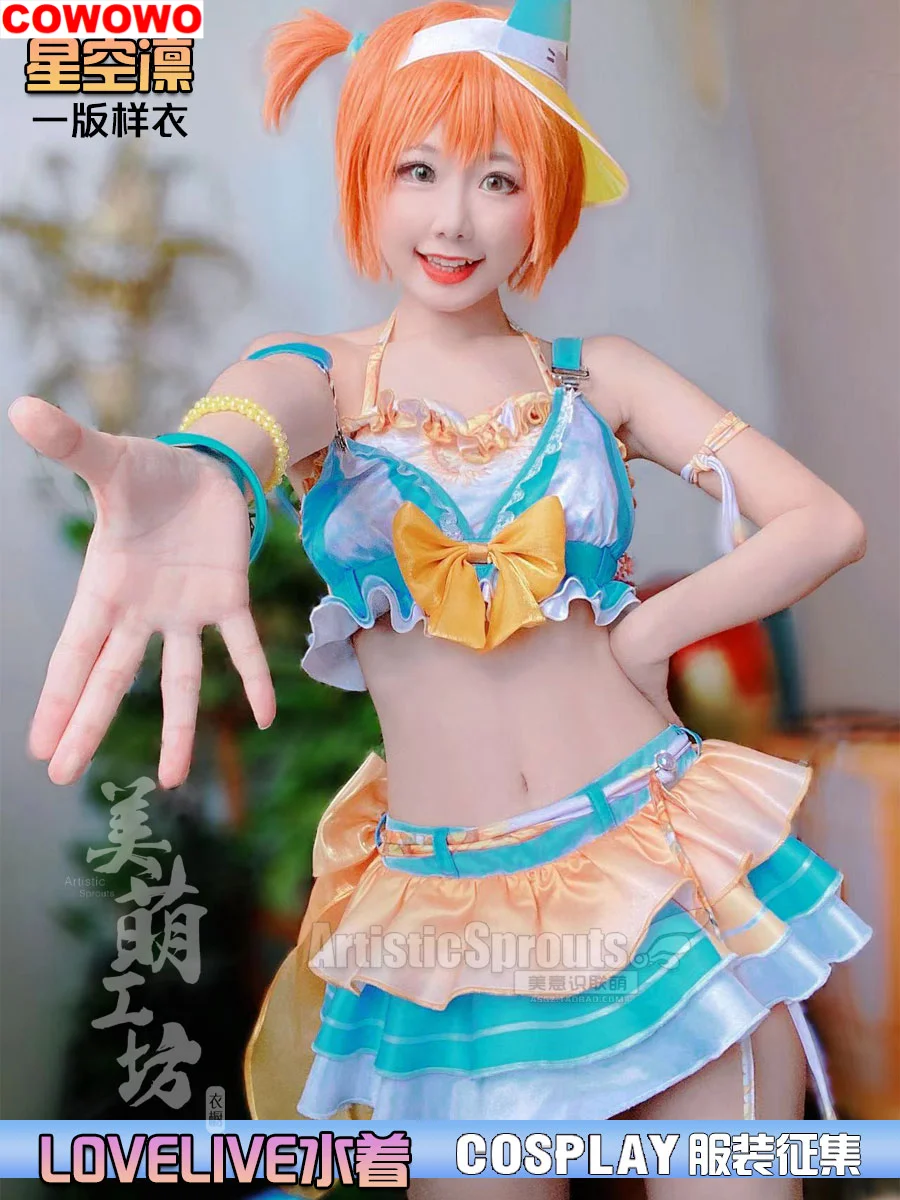 

COWOWO Lovelive Hoshizora Rin Swimsuit Cosplay Costume Cos Game Anime Party Uniform Hallowen Play Role Clothes Clothing