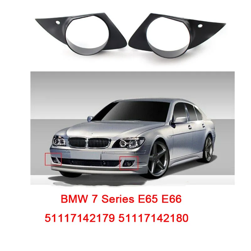 

For BMW 7 Series E65 E66 2008 2009 2010 2011 2012 2013 Front Bumper Grille Fog Light Frame Decorate 51117142179 51117142180