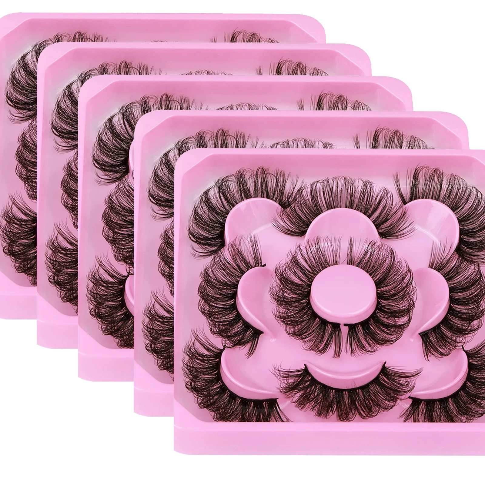 15 paia/25 paia ciglia a strisce russe soffici ciglia di visone ciglia finte 3D ciglia volume russe ciglia finte