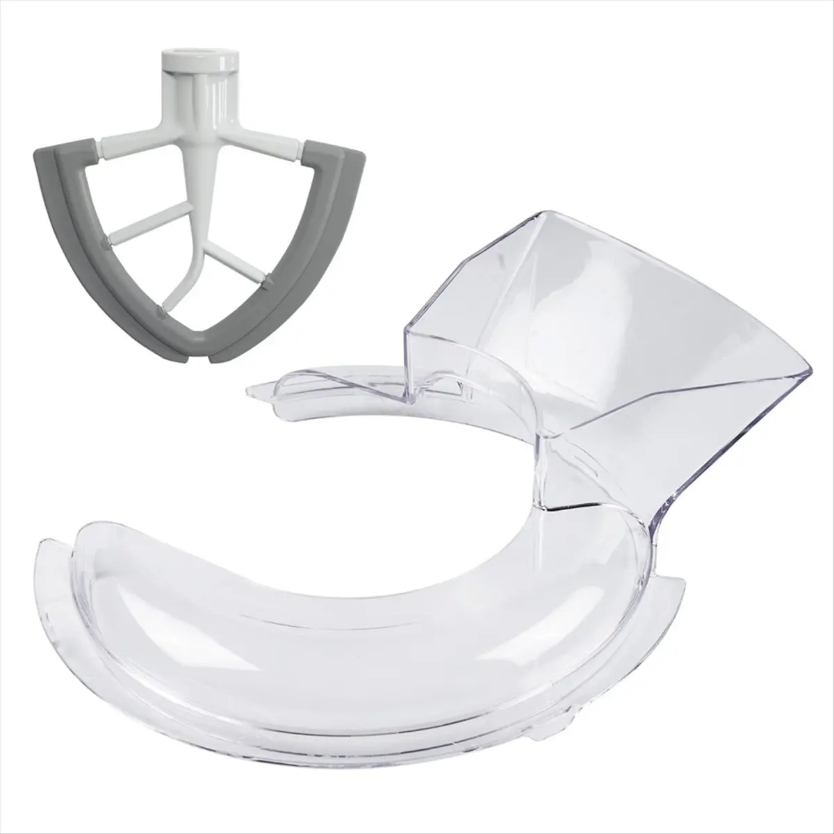[N09RNew]Pouring Shield for 4.5 and 5 Quart Tilt-Head Stand Mixers and Flex Beater for Tilt-Head 4.5-5QT