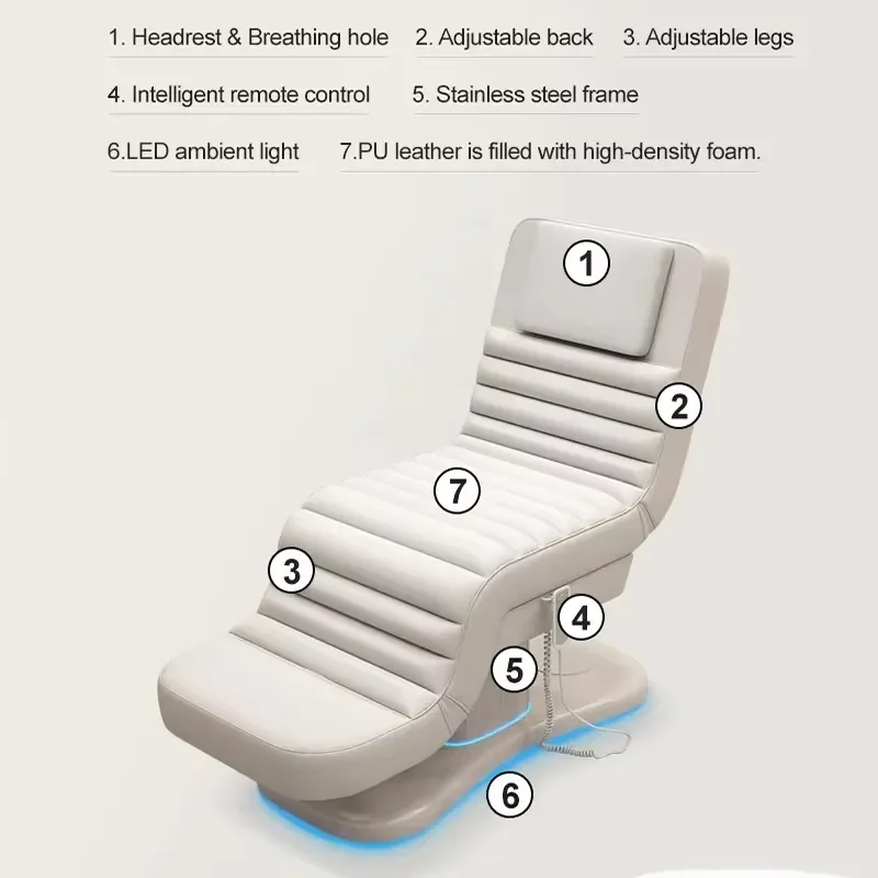 Best Selling Intelligent Massage Bed Spa Beauty Treatment Table with Curved Memory Foam for Salon Furniture Head Therapy