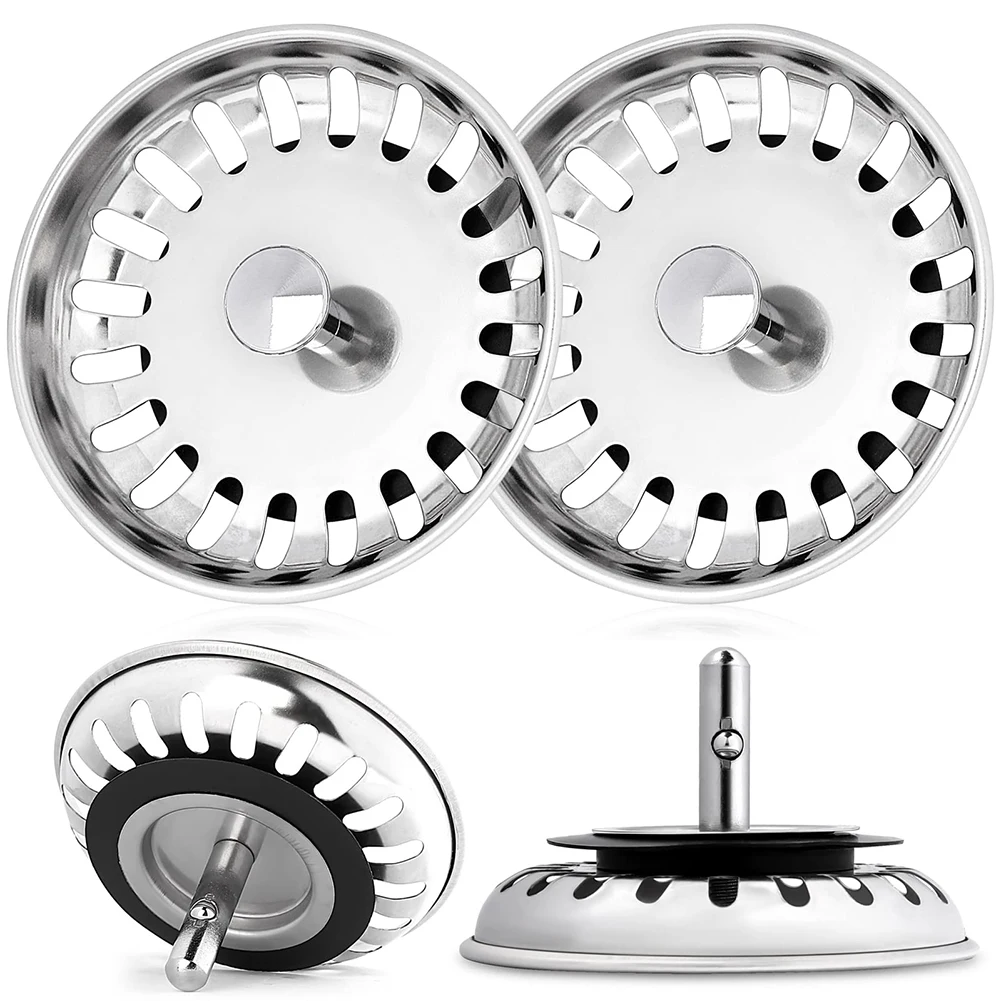 1PC korek odpływowy Premium sitko do zlewu kuchennego wymienny filtr odpływowy do umywalki stal nierdzewna 80mm/82mm/84mm kołek mocujący akcesoria