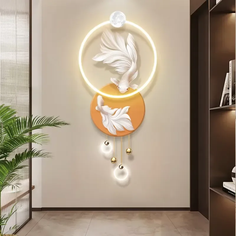 Modern Cream Style 3D Acrylic Wall Art LED Light Luxury Decor for Corridor Porch Background Minimalist Home Interior Design