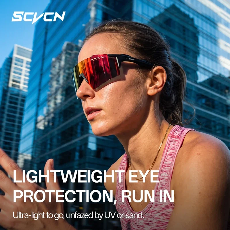 SCVCN New Outdoor Anti-glare Marathon Sunglasses Sports Cycling Glasses Bicycle UV400 Goggles Lightweight Trail Running Glasses