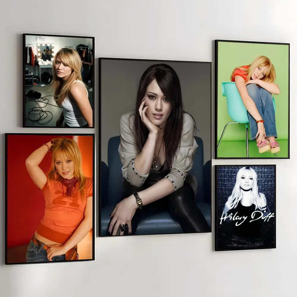 H-Hilary Duff Luck Or Something Painting Calligraphy Self Adhesive Wall Art Waterproof Print For Bedroom Hallway Home Decor