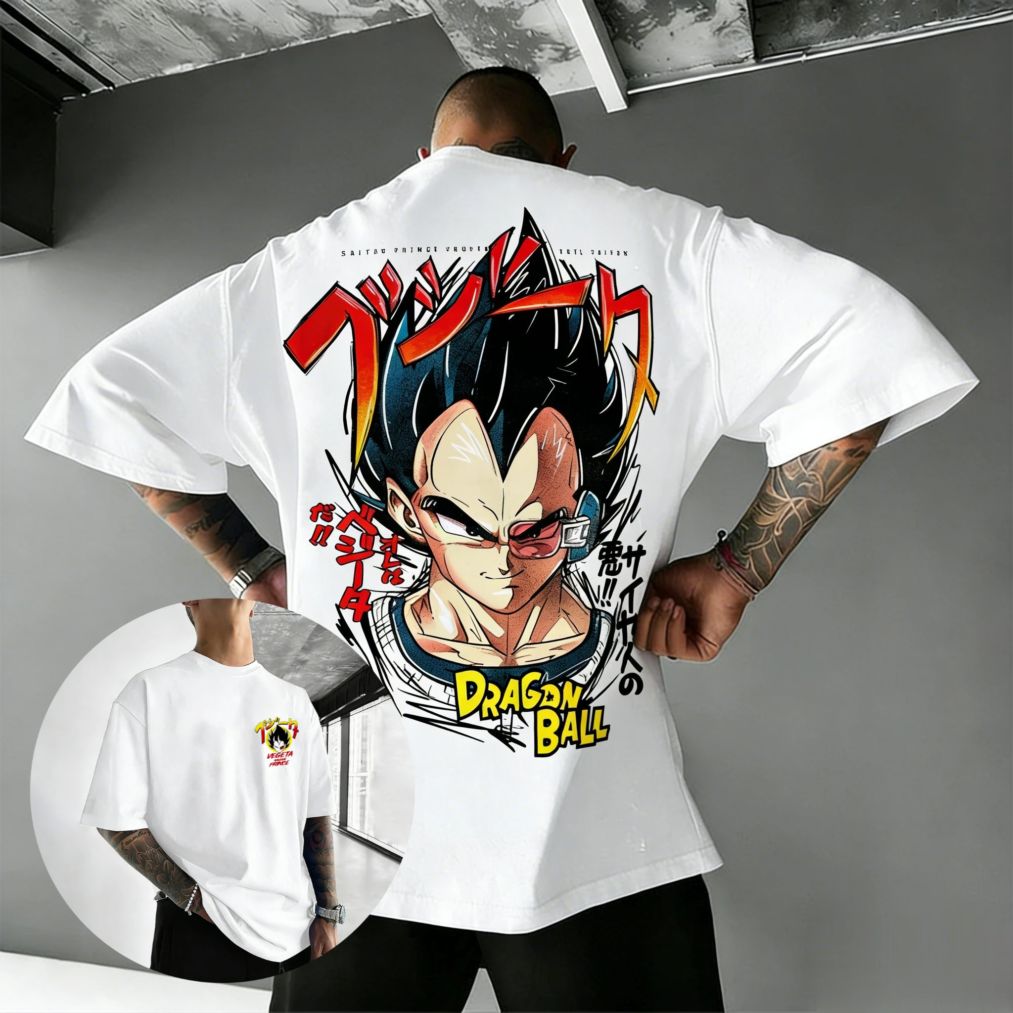 

Футболка Dragon Ball Vegeta с аниме-принтом для мужчин и женщин, летняя, 2026, хлопковая, уличная, повседневная, с коротким рукавом, графический принт, модная, оверсайз