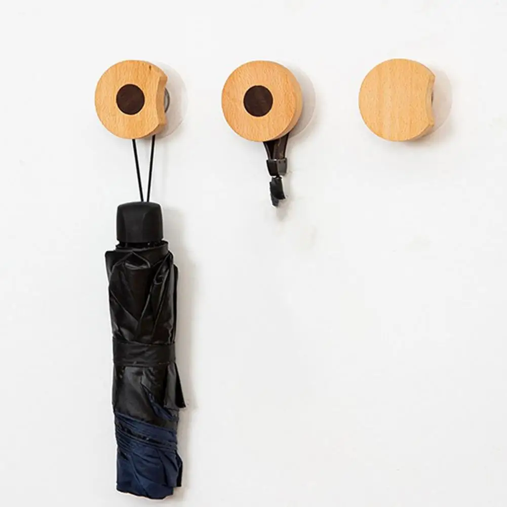 Wooden Hanger for Clothes Heavy Duty Wall Hooks Solid Wood Wall Clothes Hook Beech Cartoon Door Hanger Wall Mount for Coats