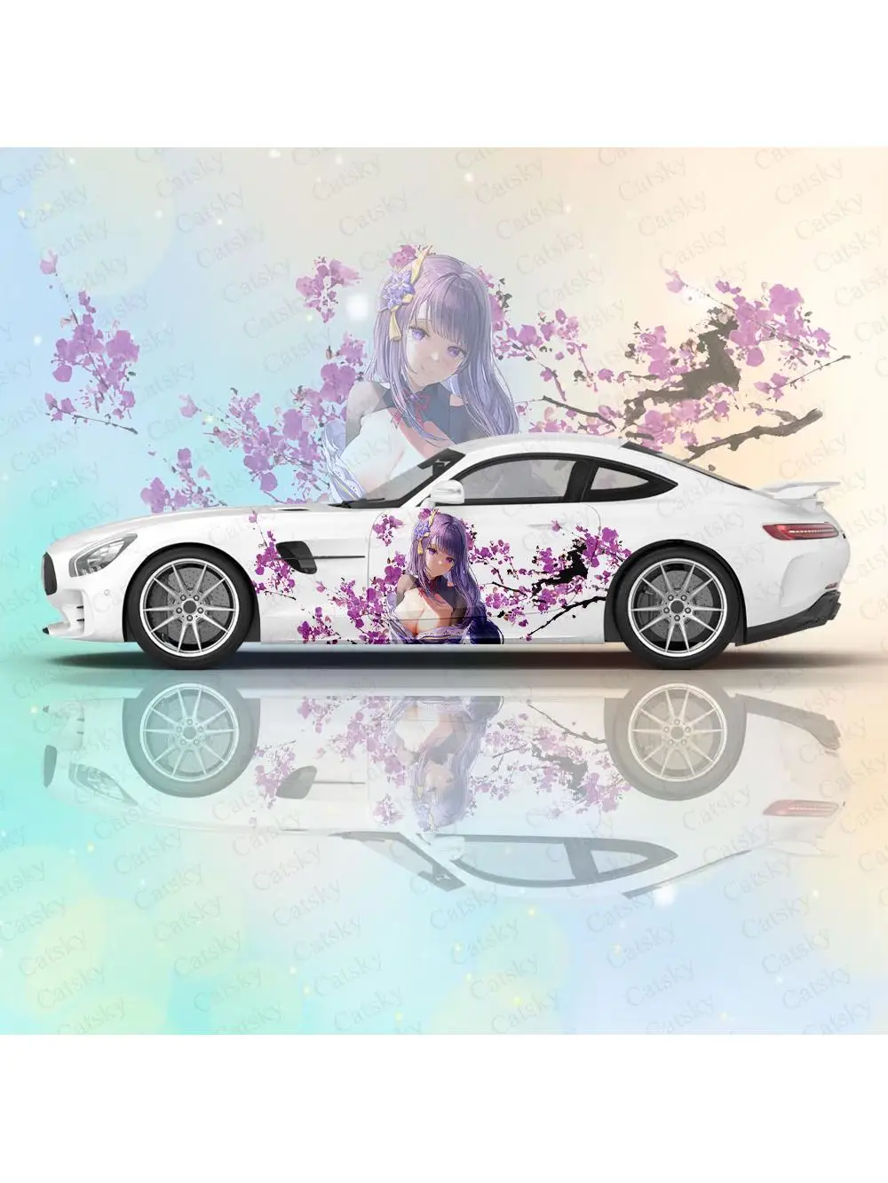 Genshin Impact Raiden Shogun Naklejki na karoserię Anime Itasha Naklejka na boczną samochodu Naklejka na karoserię Naklejka na karoserię Naklejka na karoserię — 2