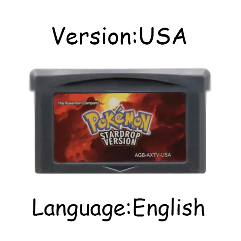 GBA Pokemon Series Game Cartridge Silver Rival Rom Hack 32 Bit Video Game Console Collection Card image 3
