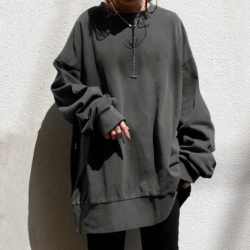 

Women's round neck sweater, casual pullover, fashion temperament, Large size, 140kg, autumn, new style.