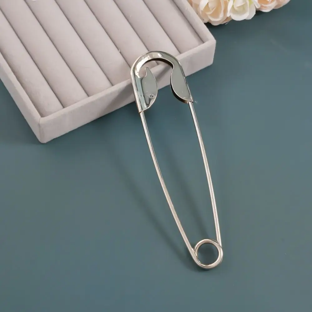 Grande broche créative en forme de pince à cheveux, épingle dorée exagérée, épingle à cheveux argentée, style coréen, boucles de broche, pour les vacances