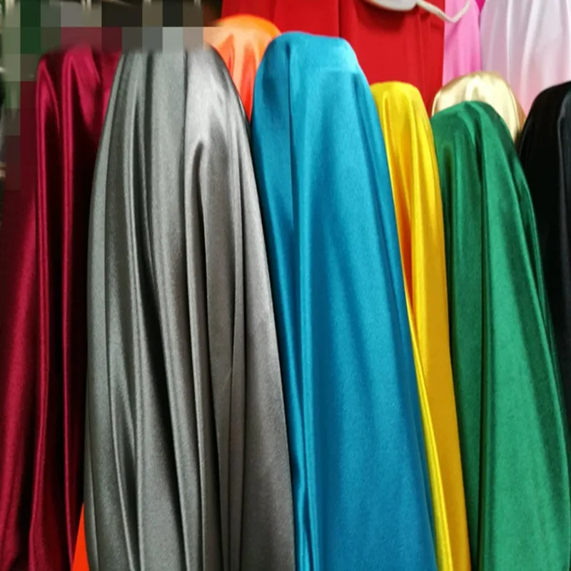 きらめくダンスドレスの服生地、弾力性の高いサテン、光沢のあるスパンデックス生地、光沢のある