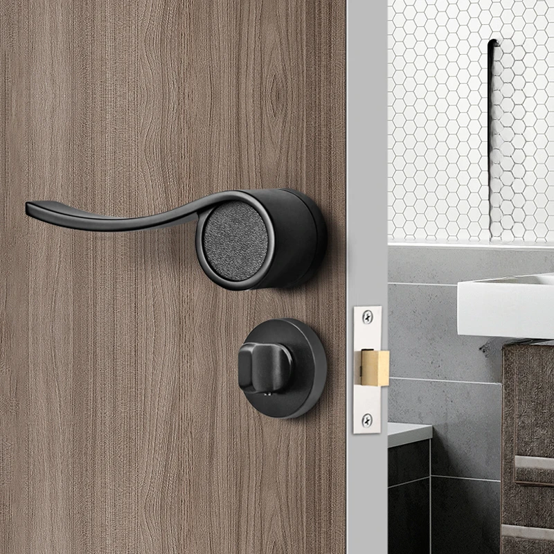 Invisible door lock, indoor single-sided lock, concealed bathroom, background wall, hidden split handle, simple hidden