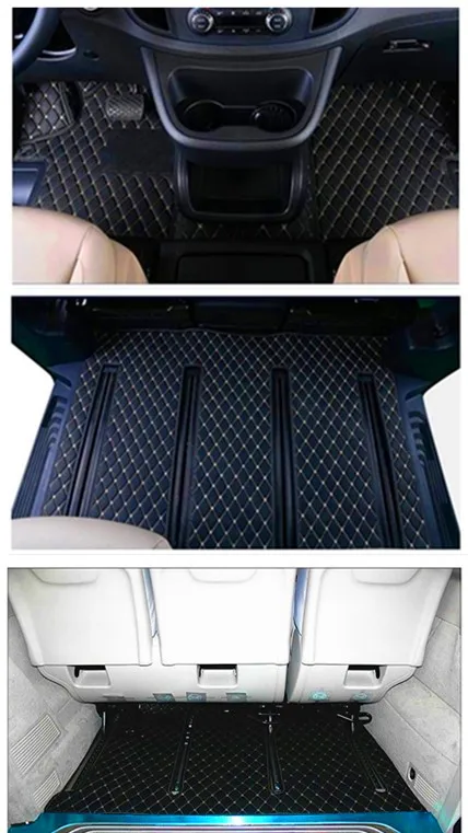 Custom special car floor mats + trunk mat for Mercedes Benz V 250 d W447 2024-2014 7 8 seats waterproof carpets for V250 2023