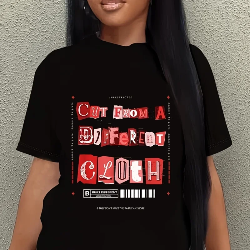 Red Cut from a Different Cloth Red Women's Plus Size T-Shirt 100% Cotton 220g