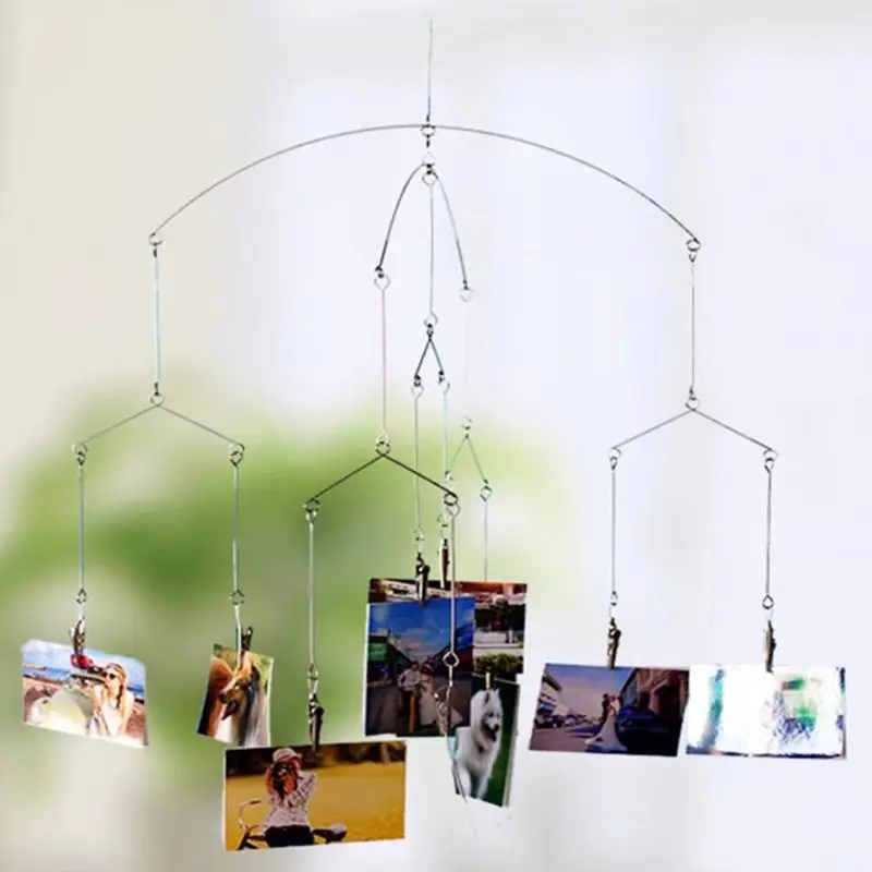

New DIY Hanging Photo Clip Wind Bell Rotary Photo Clip Stainless Steel Rotary Postcard Photo Clip
