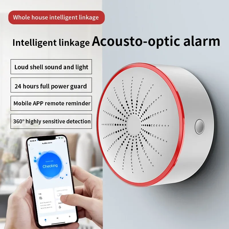 Tuya Smart Home Zigbee WiFi Sound und Licht Sensor Detektor Drahtlose Alarm USB Power Programm Steuerung Arbeit mit Alexa Google Hause