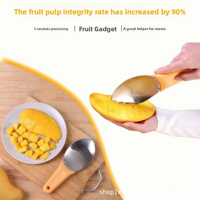 Special knife for cutting mangoes, stainless steel watermelon dicer, dicing spoon, peeling tool, mango slicer, slicing tool, a m