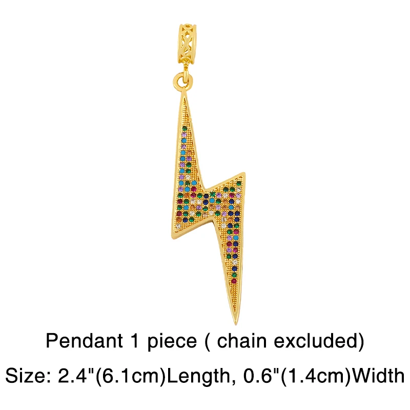 FLOLA Gold Plated Fatima Hand Evil Eye Necklaces for Women Copper Zircon Horn Lightning DIY Necklaces Jewelry Making Gift nkeq81