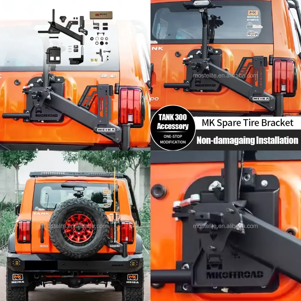 Off-Road Manganese Steel Rear MK Spare Tire Mount Rack Bracket Holder Carrier for GWM Tank 300