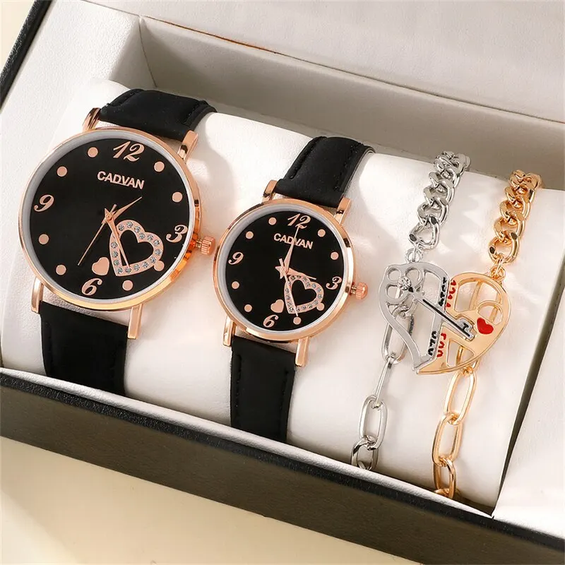 Top Luxury Brand Couple Watch For Women Men Clock Male Calendar Love Dial Quartz Wrist Watches Leather Ladies Man Watch