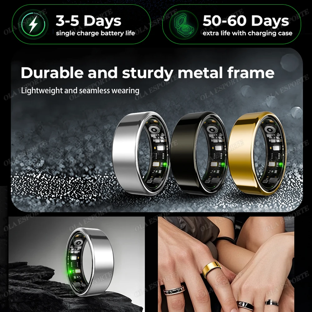 2026 New R09 Smart Ring Men Women with Charging Case,Health and Sleep Monitor,Skin Temperature Monitor,30 days battery life Ring