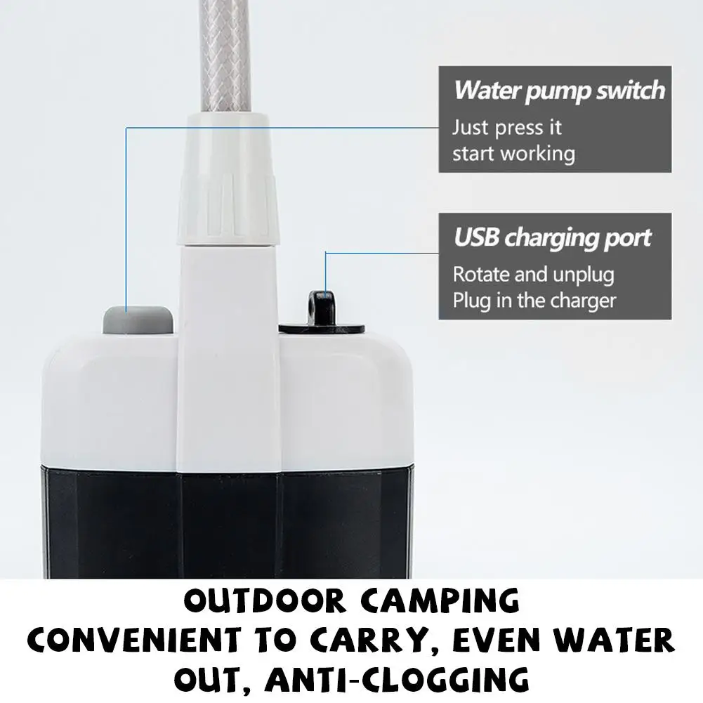 USB Rechargeable Portable Electric Shower Pump Handheld Shower Head for Outdoor Camping Travel Car Wash Pet Cleaning Gardening view 6