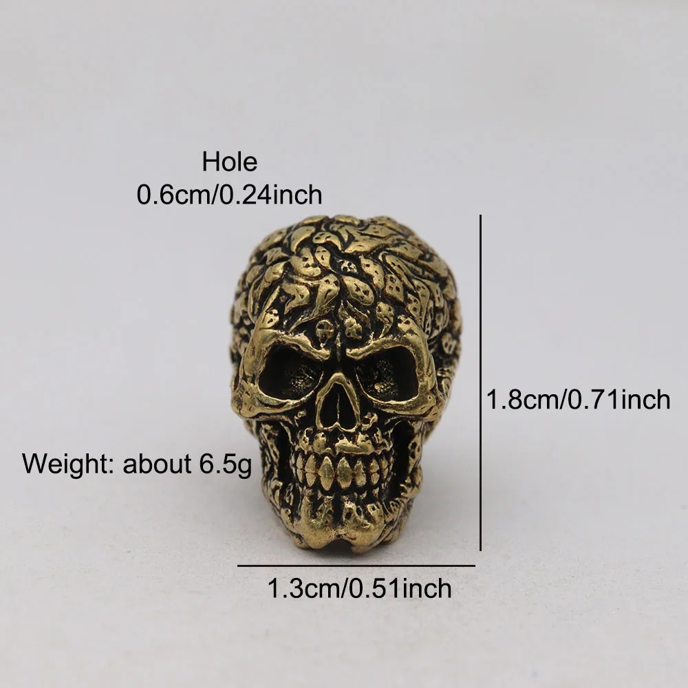 Ghost Skull Head Brass Knife Beads EDC DIY Paracord Woven Bracelets Lanyard Pendants Accessories Outdoor Tool Hangings Charms - view 6