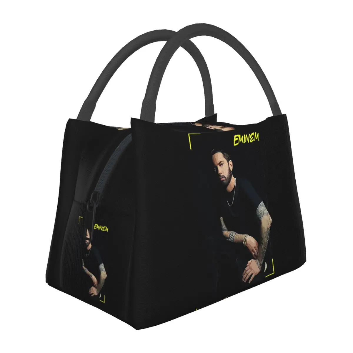 Eminem American Pop Music Hip Hop Rapper Lunch Bag for Women Bento Storage Food Boxes Container Cooler Thermal Lunch Box Tote