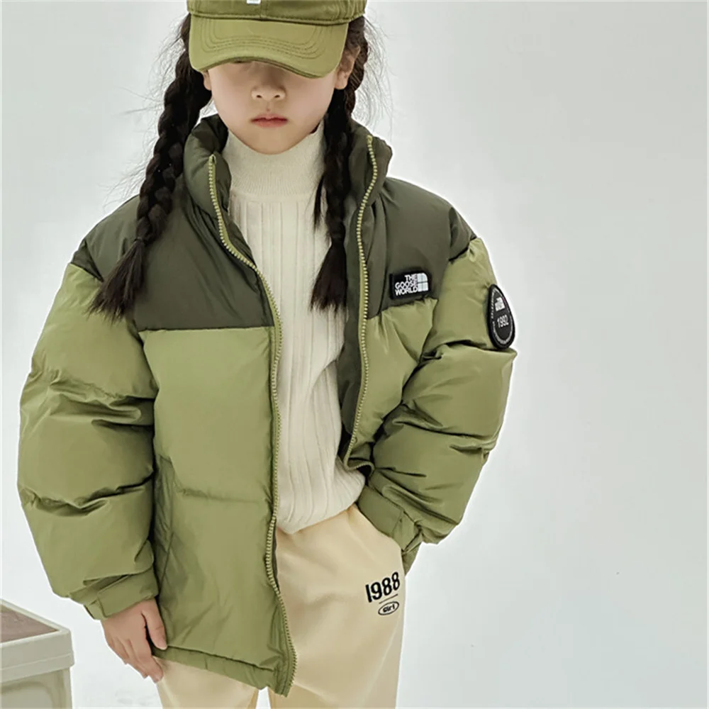 2024 Winter Children\'s Down Jacket Thickened Girls\' Down Jacket Stand Collar Bread Down Jacket 23158