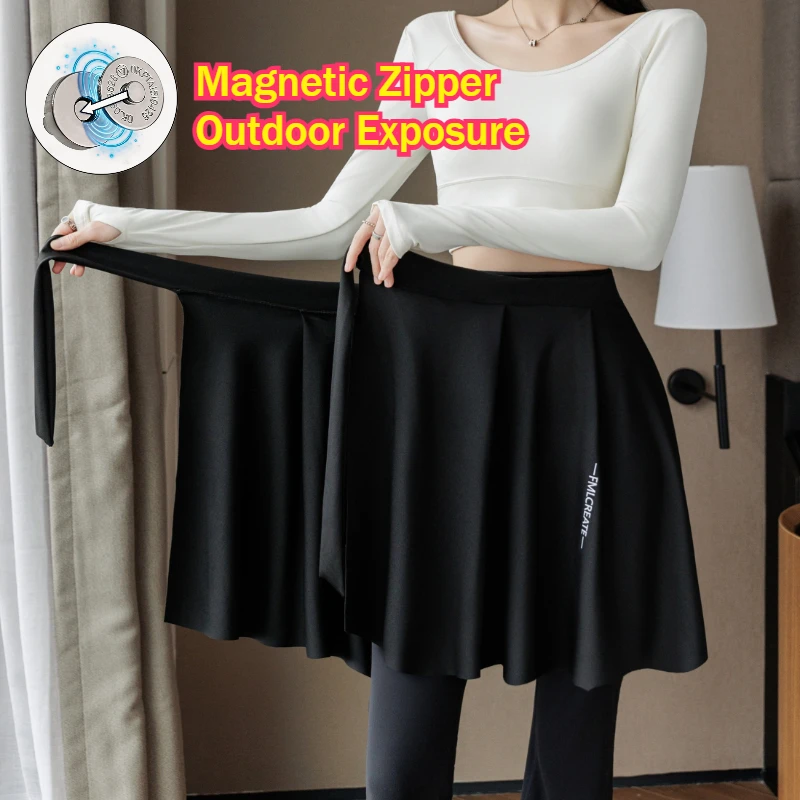 Woman Magnetic Button Sexy Black One-Piece Skirts High Rise Slim Fit Cover Up Casual Above Knee Mini Dress Outdoor Exposed Cloth