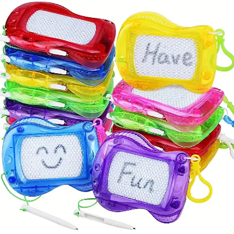 Mini Magnetic Drawing Board Kids Backpack Keychain Clip Erasable Doodle Sketch Writing Pad Chidlren Birthday Party Favor Gifts