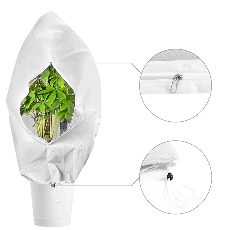 8 Piece Fruit Protection Bags With Drawstring, Garden Netting Plant Covers White 3.3 Ft X 2.6 Ft For Vegetables Fruits Flower