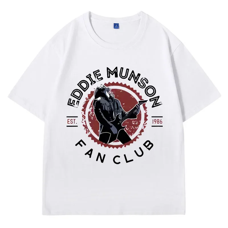 

2025 Hip Hop Eddie Munson Fan Club Merch T Shirt Men Women Clothes Demogorgon Cannibal Flower Monster T-shirt Short Sleeve Stree