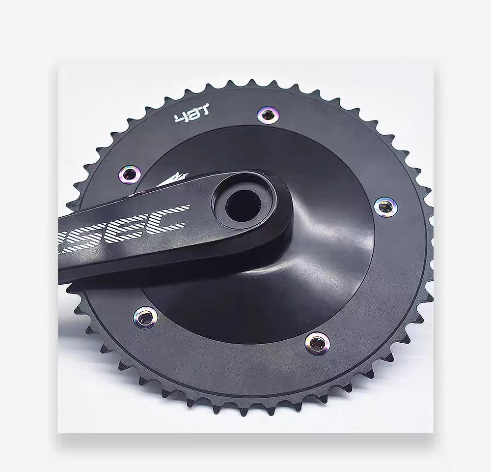 KRSEC 4 Stück Titanlegierungs-Kettenblattschrauben, Einzel- und Doppelkettenblattschrauben, Mountainbike-Kurbelschrauben 6,5/10,5 mm, Ersatzteile – Detail 18