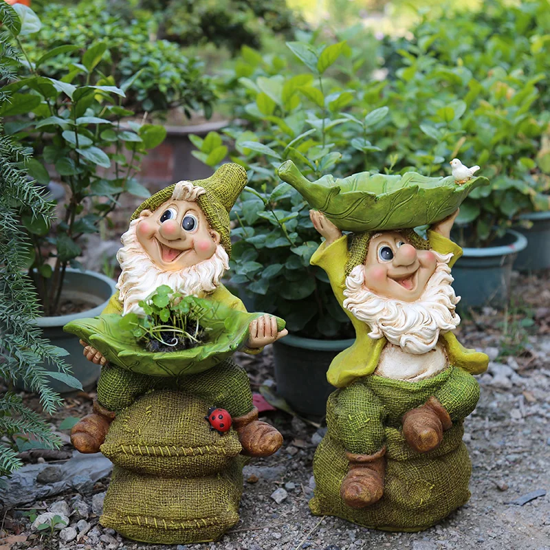 

Outdoor pastoral style resin dwarf statue fairy garden courtyard balcony decoration creative cartoon micro landscape decoration