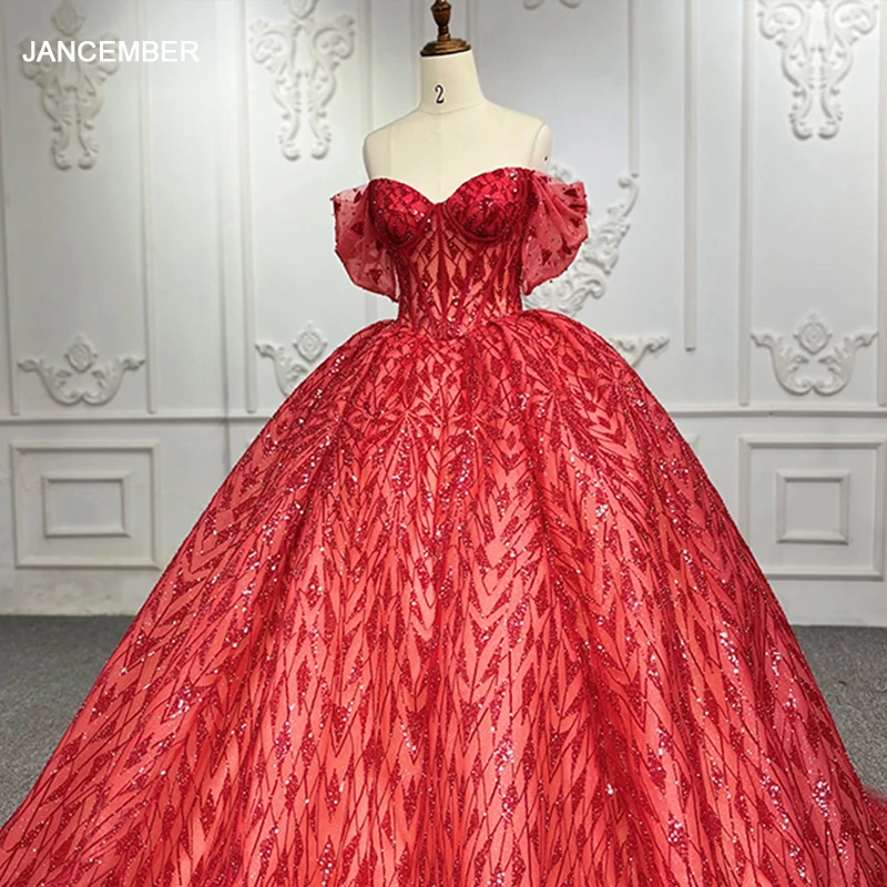 

Jancember Promotion First-rate Quinceanera Dresses For Gril Ball Gown Scoop Sequins Lace Up vestidos de fiesta elegantes 2024