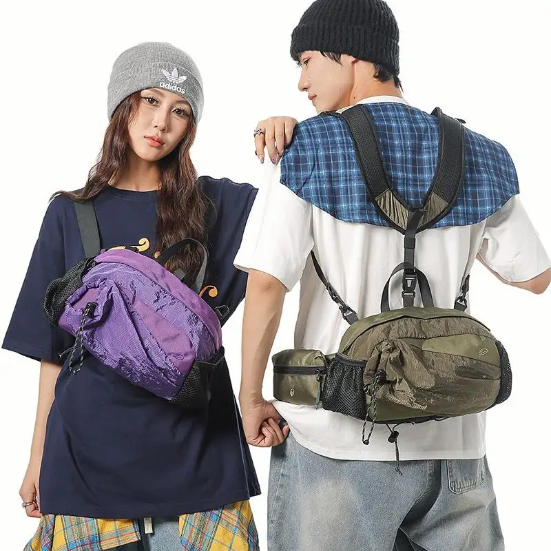 مقاوم للماء النايلون الخصر حقيبة المراهقين عادية سعة كبيرة مكافحة سرقة Crossbody حقيبة صدر للرجال رجل متعدد الوظائف التكتيكية سترة أكياس