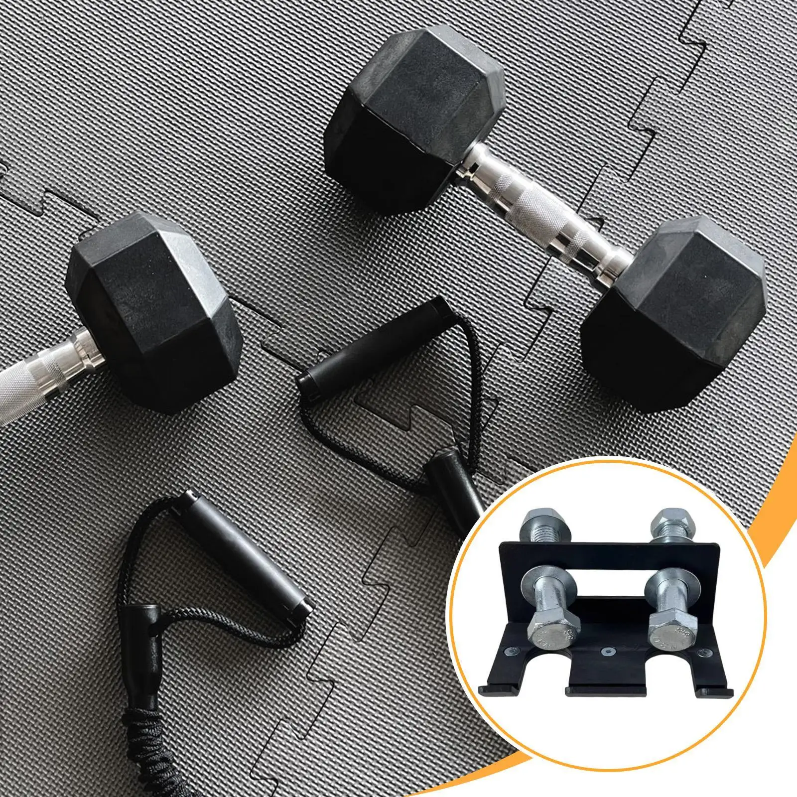 Steel Rubber Barbell Hanger Protective Padding Storage Rack Mount Accessory for Home Gym Commercial Use