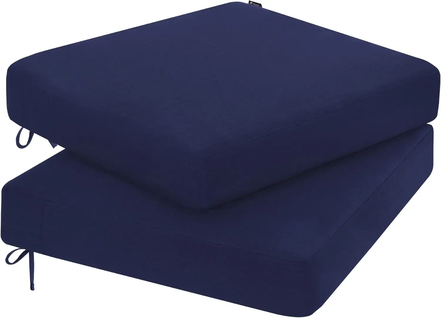 

24x24x4 Inch Outdoor Chair Cushions Set of 2 - Rainproof & 3-Year Fade Resistant Patio Furniture Cushions with Removable Cover and Adjustable Ties for Garden Sofa Couch Pads, Blue