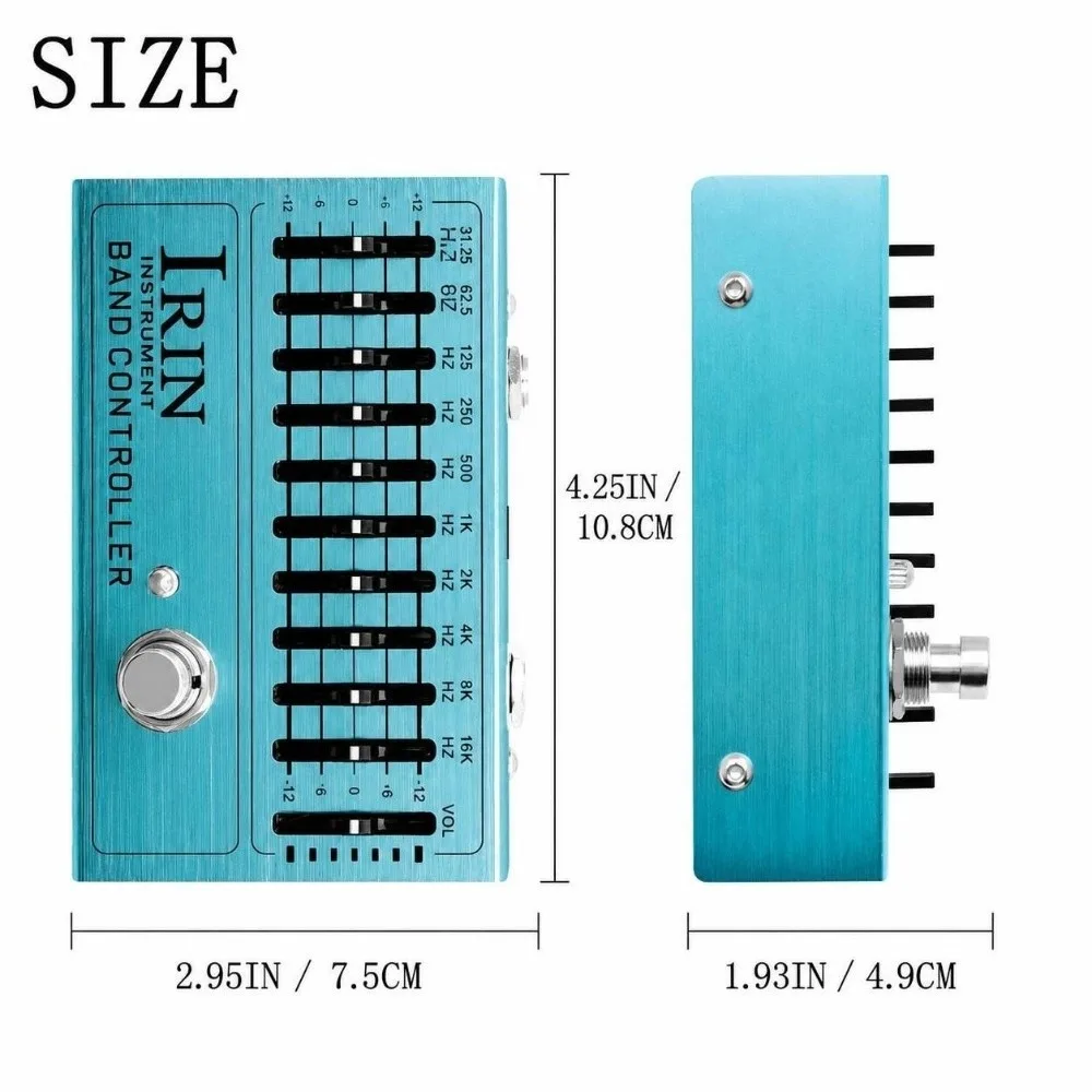 LED Sliders EQ Pedal ±12dB Gain/Attenuation Independent Controller Button 10-Band Equalizer Band Controller Aluminum alloy view 6